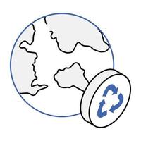 isometrische ikone des globalen recyclings vektor