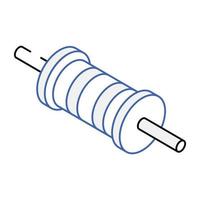 elektrische komponente, isometrisches symbol des widerstands vektor