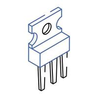 ein isometrisches Icon-Design des Transistors vektor