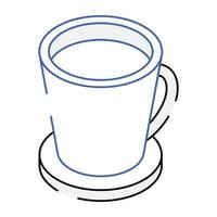 eine handliche isometrische ikone der kaffeetasse vektor