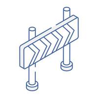 en vägbarriär isometrisk ikon ladda ner vektor