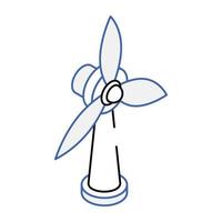 Überprüfen Sie dieses isometrische Symbol der Windmühle vektor