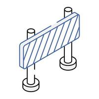 en ikon för vägbarriärkonturdesign vektor