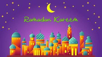 Ramadan-Vorlagendesign mit magischer Nachtfarbe vektor
