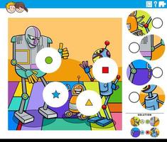 matchbitar spel med tecknade robotfigurer vektor