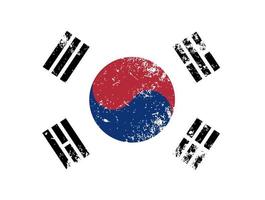 Flagge von Südkorea. Grunge, Kratzer und Flaggenvektorillustration im alten Stil vektor