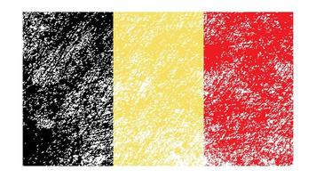 Flagge von Belgien. Grunge, Kratzer und Flaggenvektorillustration im alten Stil vektor