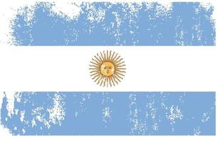 Argentinas flagga. grunge, scratch och gammal stil flagga vektorillustration vektor