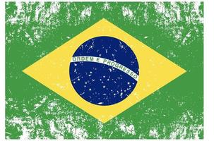 Flagge von Brasilien. Grunge, Kratzer und Flaggenvektorillustration im alten Stil vektor