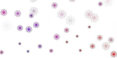 ljusrosa, gula vektorgrafik doodle mall med blommor. vektor