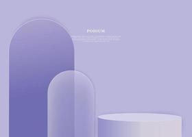 minimaler geometrischer pastellfarbener podiumhintergrund für die darstellung der produktpräsentation 3d-rendering-illustration vektor