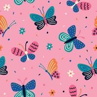 Schmetterlingsmuster. Schmetterlinge Hintergrund. nahtloses muster des schmetterlings vektor