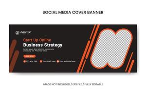 kreativ start-up online affärsstrategi sociala medier Facebook-omslagsmall, webbbannermall, företagsbanner, header, företagswebinarbanner