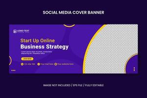 kreative start-up-online-geschäftsstrategie social media facebook-cover-vorlage, web-banner-vorlage, unternehmensbanner, header, business-webinar-banner