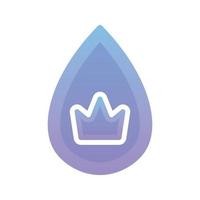 Krone Wasser Farbverlauf Logo Design Vorlage Symbol vektor