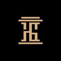 Monogramm hg mit Säulenform. elegante Farbe auf dem schwarzen Hintergrund. geeignet für professionelle Business-Unternehmen. vektor