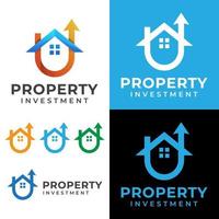 Modernes Logo für Immobilieninvestitionen, Logovorlage für das Home-Marketing-Geschäft vektor