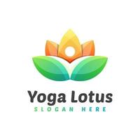 Yoga-Lotus-Logo, Menschen-Blumen-Logo, Lotus-Life-Logo-Design-Vektorvorlage vektor
