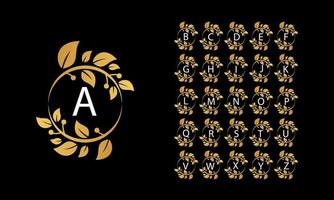 Logo-Design aus goldenem Olivenblatt mit natürlichem Blatt
