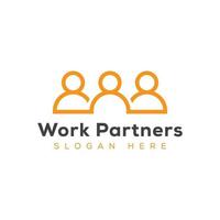 Modern Line Business Work Partner Logo-Design vektor