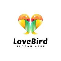 färgglada love bird logotyp design vektor mall