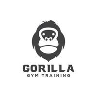 gorila eller king kong gym med kollektion med logotyp för kettlebell-gradient vektor
