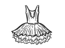 Tutu-Kleid, Ballerina. handgezeichnete Abbildung. vektor