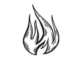 lagerfeuer, handgezeichnete illustration, flamme, brennend. vektor