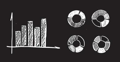 diagram och grafer ikoner, som handritad. vektor