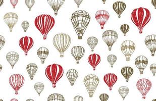 93.epshot Luftballons fliegen. handgezeichnete Abbildung. vektor