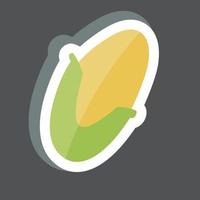 klistermärke majs. lämplig för frukt och grönsaker symbol. enkel design redigerbar. designmall vektor. enkel symbol illustration vektor