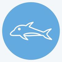 Symbol Delphin. geeignet für Meeressymbol. blaue augen stil. einfaches Design editierbar. Design-Vorlagenvektor. einfache symbolabbildung vektor