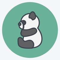Symbol-Panda. geeignet für Tiersymbol. Farbe Mate-Stil. einfaches Design editierbar. Design-Vorlagenvektor. einfache symbolabbildung vektor