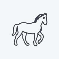 Symbol Pferd. geeignet für Tiersymbol. Linienstil. einfaches Design editierbar. Design-Vorlagenvektor. einfache symbolabbildung vektor