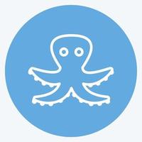 Symbol Oktopus. geeignet für Meeressymbol. blaue augen stil. einfaches Design editierbar. Design-Vorlagenvektor. einfache symbolabbildung vektor