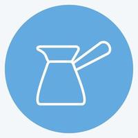 Icon türkische Kaffeekanne. geeignet für Getränkesymbol. blaue augen stil. einfaches Design editierbar. Design-Vorlagenvektor. einfache symbolabbildung vektor