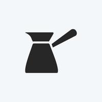 Icon türkische Kaffeekanne. geeignet für Getränkesymbol. Glyphen-Stil. einfaches Design editierbar. Design-Vorlagenvektor. einfache symbolabbildung vektor