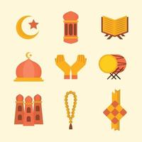 Eid-Saison-Gruß-Icon-Set vektor