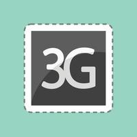 Aufkleberlinie geschnitten 3g. geeignet für mobile Apps-Symbol. einfaches Design editierbar. Design-Vorlagenvektor. einfache symbolabbildung vektor