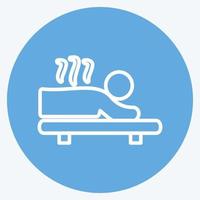 Icon Wärmebehandlung. geeignet für Spa-Symbol. blaue augen stil. einfaches Design editierbar. Design-Vorlagenvektor. einfache symbolabbildung vektor