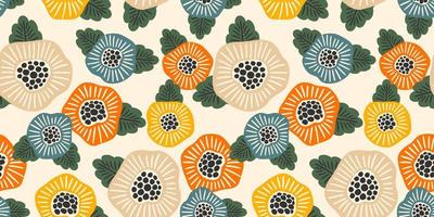 abstrakt sömlösa mönster med blommor. modern design för papper, omslag, tyg, inredning och annan användning. vektor