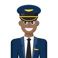 färgglada enkel platt vektor av flygbolag pilot, ikon eller symbol, människor koncept vektorillustration.