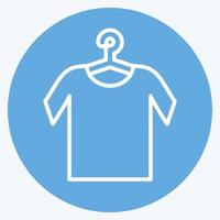 Icon-Shirt auf Kleiderbügel. geeignet für Schneidersymbol. blaue augen stil. einfaches Design editierbar. Design-Vorlagenvektor. einfache symbolabbildung vektor