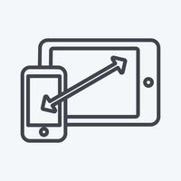 Reaktionsfähigkeit von Symbolen. geeignet für Programmiersymbol. Linienstil. einfaches Design editierbar. Design-Vorlagenvektor. einfache symbolabbildung vektor