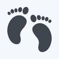 ikon baby fötter. lämplig för babysymbol. glyfstil. enkel design redigerbar. design mall vektor. enkel symbol illustration vektor