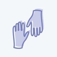 Icon-Handschuhe. geeignet für Frühlingssymbol. zweifarbiger Stil. einfaches Design editierbar. Design-Vorlagenvektor. einfache symbolabbildung vektor