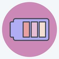 ikon batteri 1. lämplig för mobilappar symbol. färg kompis stil. enkel design redigerbar. designmall vektor. enkel symbol illustration vektor