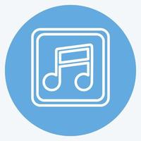 Icon-Musik-Player. geeignet für Web-Interface-Symbol. blaue augen stil. einfaches Design editierbar. Design-Vorlagenvektor. einfache symbolabbildung vektor