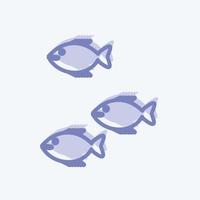 ikon liten fisk. lämplig för havssymbol. tvåtonsstil. enkel design redigerbar. designmall vektor. enkel symbol illustration vektor