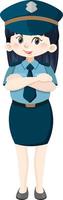 polis seriefigur på vit bakgrund vektor